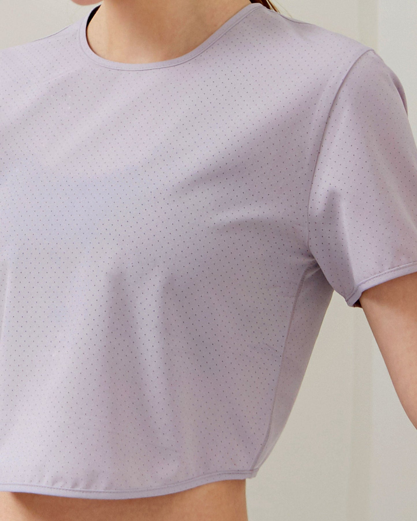 Echo Laser Cut Mesh Crop Tee