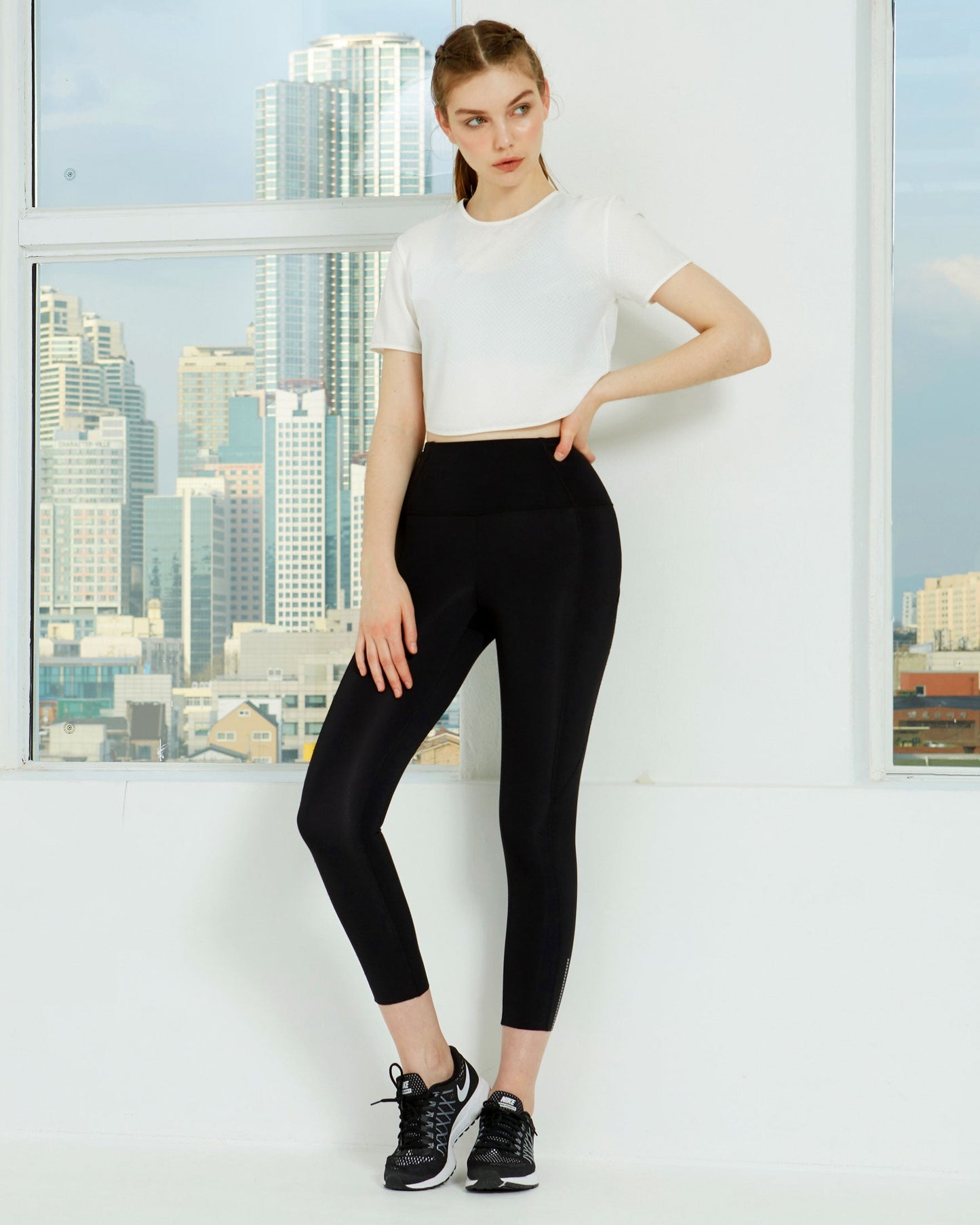 Echo Laser Cut Mesh Crop Tee