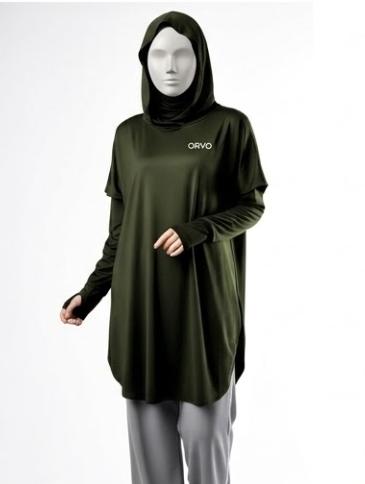 Active Abaya with Hoodie (Cap Sleeves)