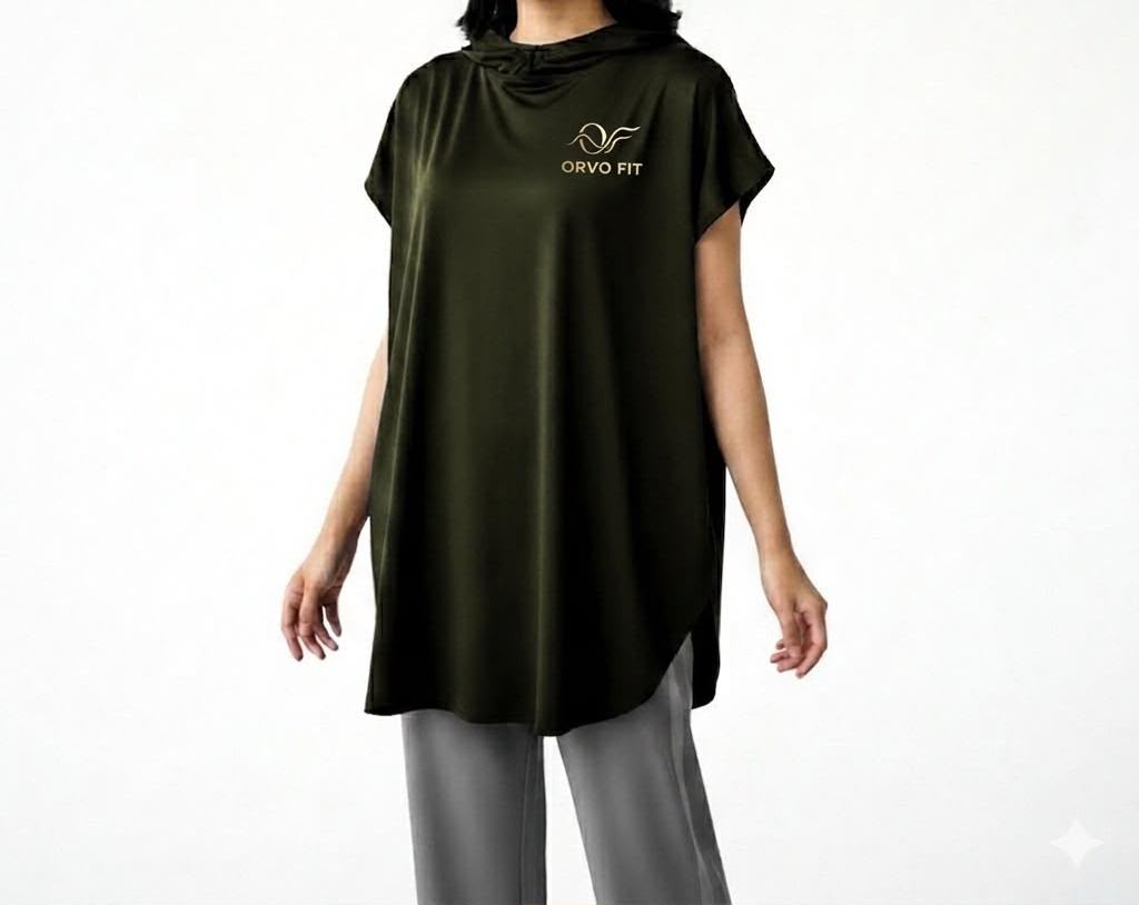 Active Abaya with Hoodie (Cap Sleeves)