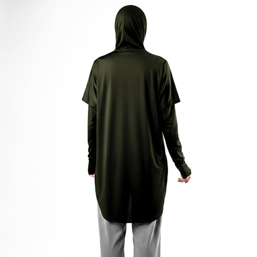 Active Abaya with Hoodie (Cap Sleeves)